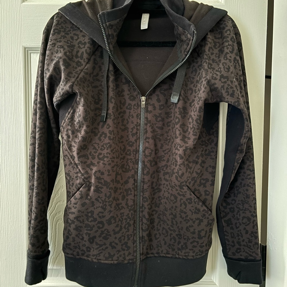 Athleta Dark Leopard Print Hoodie